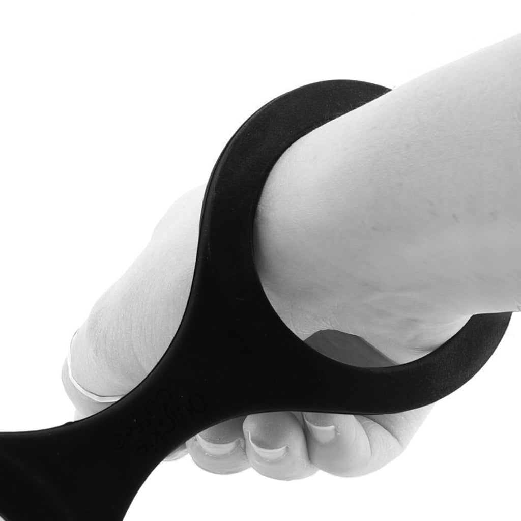 Medium Silicone Quickie Cuffs in Black - Tophatter's Adult Products Bondage and Fetish > Wrist and Ankle Cuffs - Tophatter Daily Deals