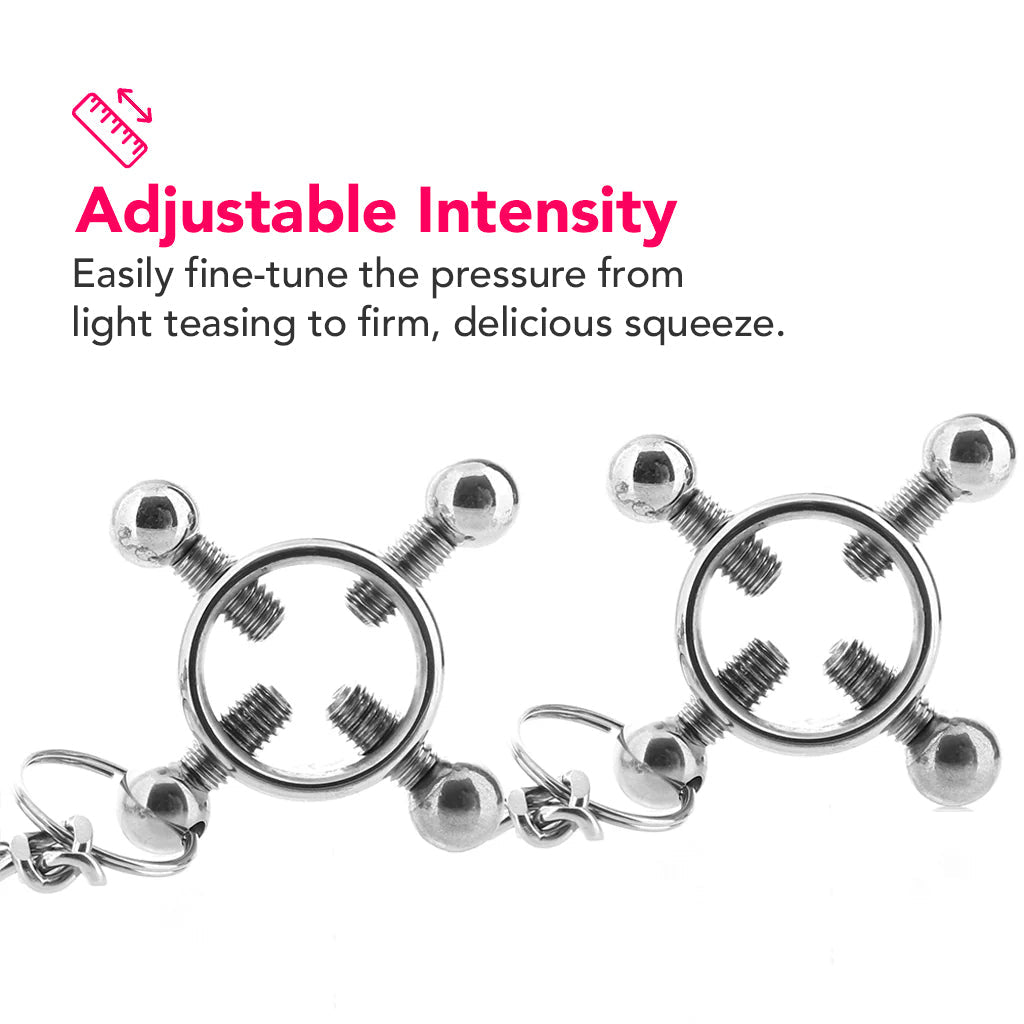 Nipple Grips 4-Point Nipple Press and Chain Bondage and Fetish > Nipple Stimulators & Clamps - Tophatter Daily Deals