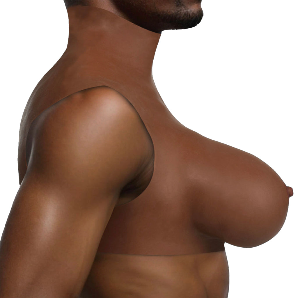 Master Series Perky Pair G-Cup Silicone Breasts in Dark - Wholesale Prices (Limited Deals)