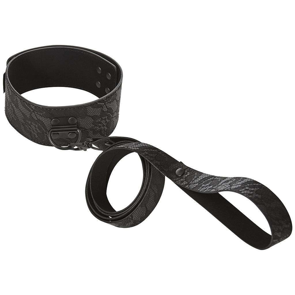 Sincerely Locking Lace Leash and Collar in Black Bondage and Fetish > Leashes and Collars - Tophatter Daily Deals