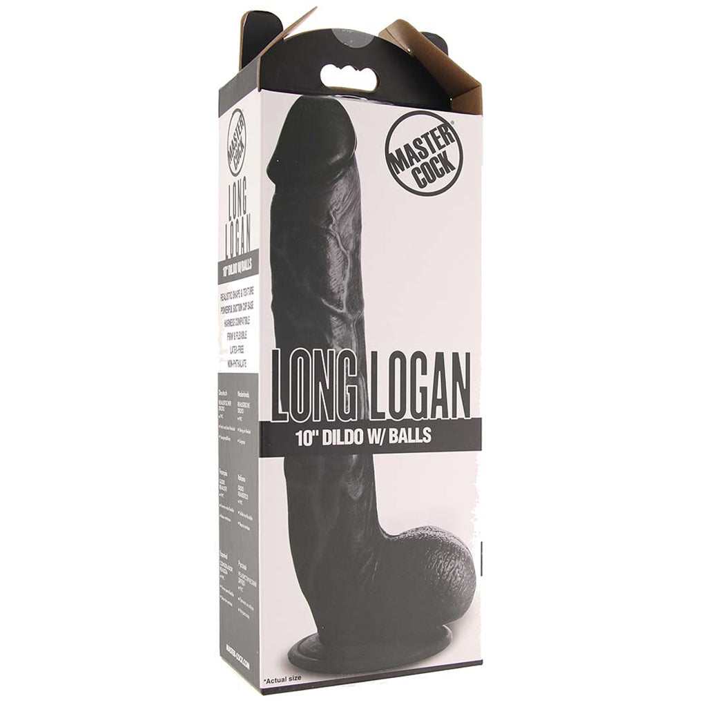 Master Cock Long Logan 10 Inch Ballsy Dildo in Black Dildo Sex Toys > Realistic Dildos - Tophatter Daily Deals