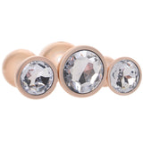 Rear Assets 3 Piece Metal Butt Plug Kit in Champagne Anal Sex Toys > Butt Plugs - Tophatter Daily Deals