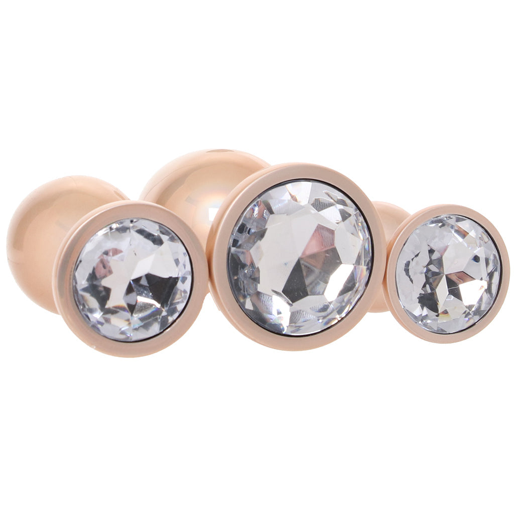 Rear Assets 3 Piece Metal Butt Plug Kit in Champagne Anal Sex Toys > Butt Plugs - Tophatter Daily Deals