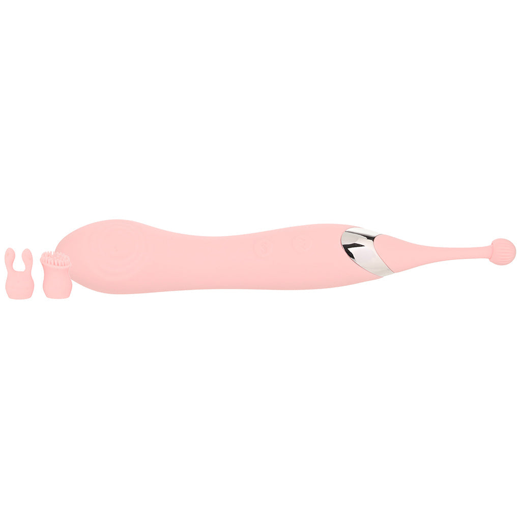 Clit-Tastic Double Sided Teaser with Attachments Vibrators > G-Spot Vibrators - Tophatter Daily Deals
