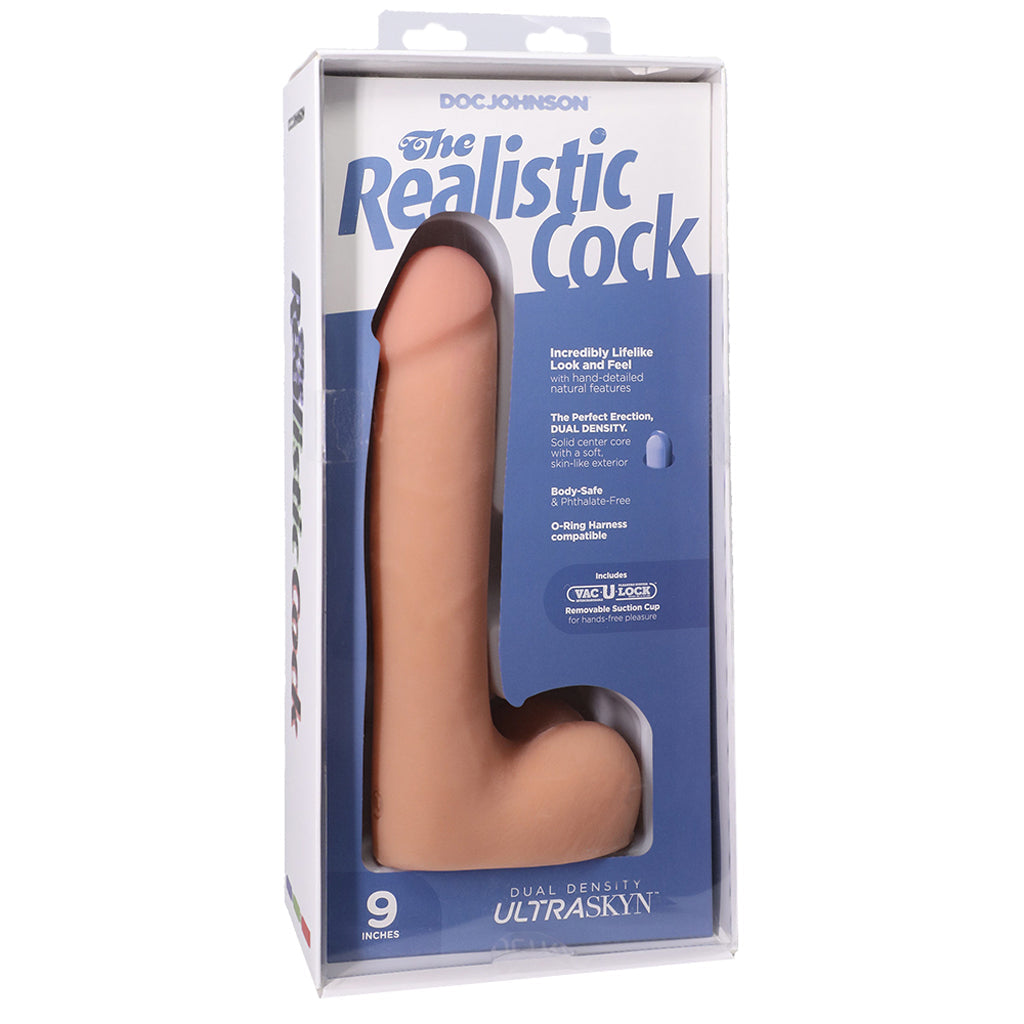 The Realistic 9 Inch Cock with Balls in Vanilla - Tophatter's Adult Sex Toys Online Dildo Sex Toys > Realistic Dildos - Tophatter Daily Deals