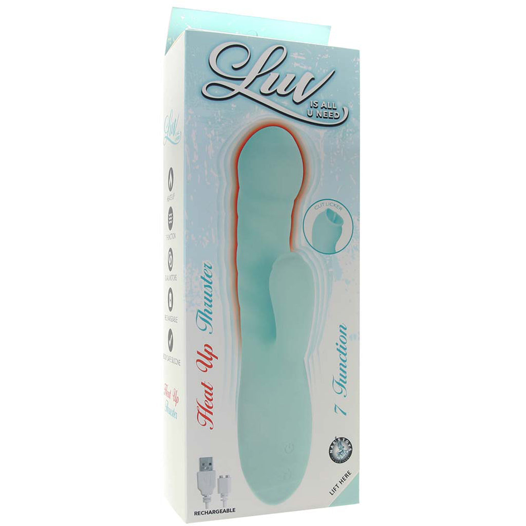 Luv Heat Up Thruster Rabbit Vibe in Aqua Vibrators > Rabbit Vibrators - Tophatter Daily Deals