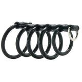 Blue Line 5 Ring Rubber Gates of Hell Cock Cage with Lead - Tophatter's Adult Sex Toys Online Bondage and Fetish > Tools & Accessories - Tophatter Daily Deals