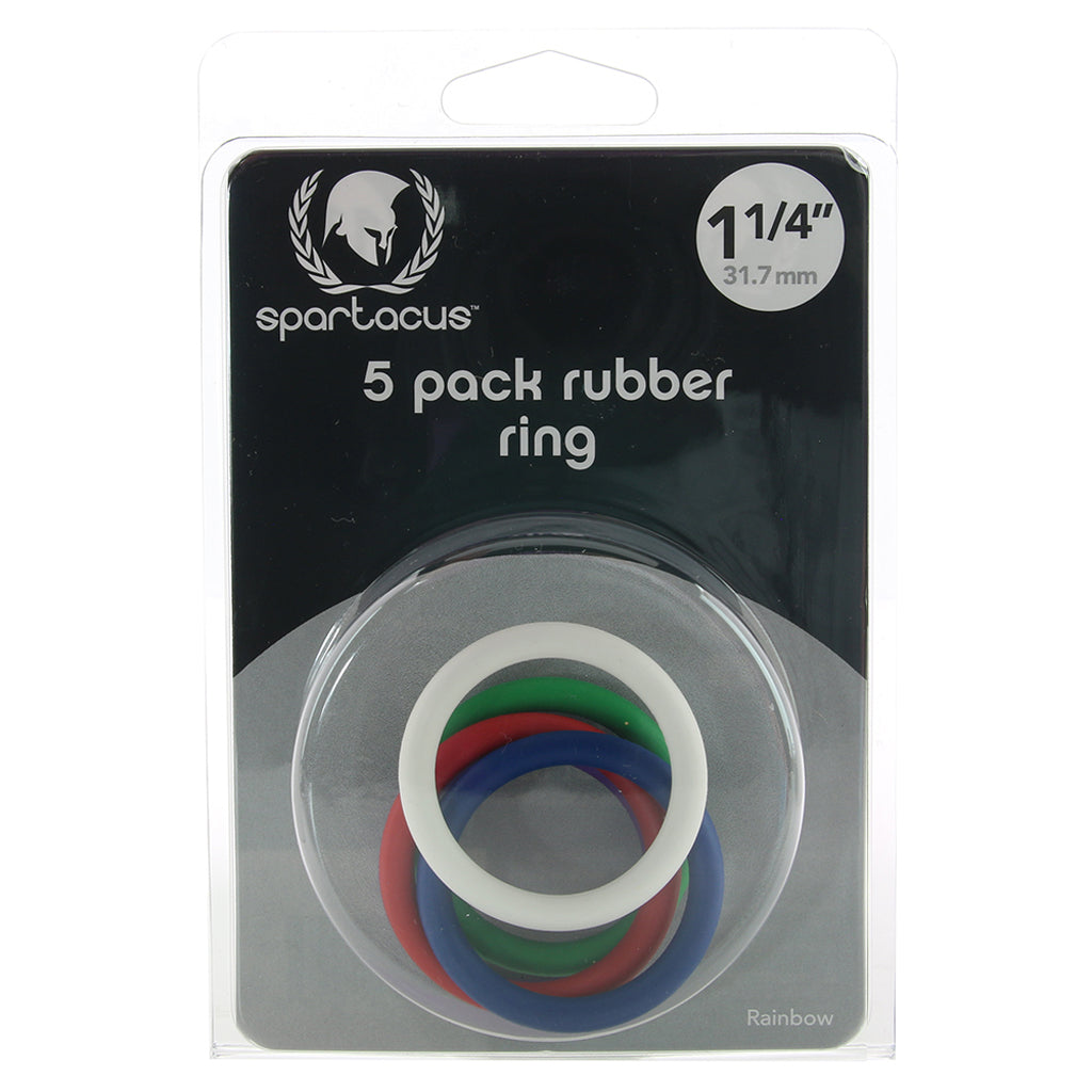 Rubber 1.25 Inch C-Ring 5 Pack in Rainbow Cock Rings - Tophatter Daily Deals