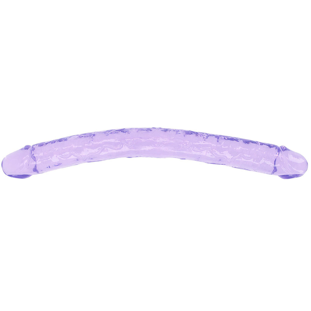 RealRock Crystal Clear Jelly 18 Inch Double Dildo in Purple - Tophatter's Adult Products Dildo Sex Toys > Double Ended Dildos - Tophatter Daily Deals
