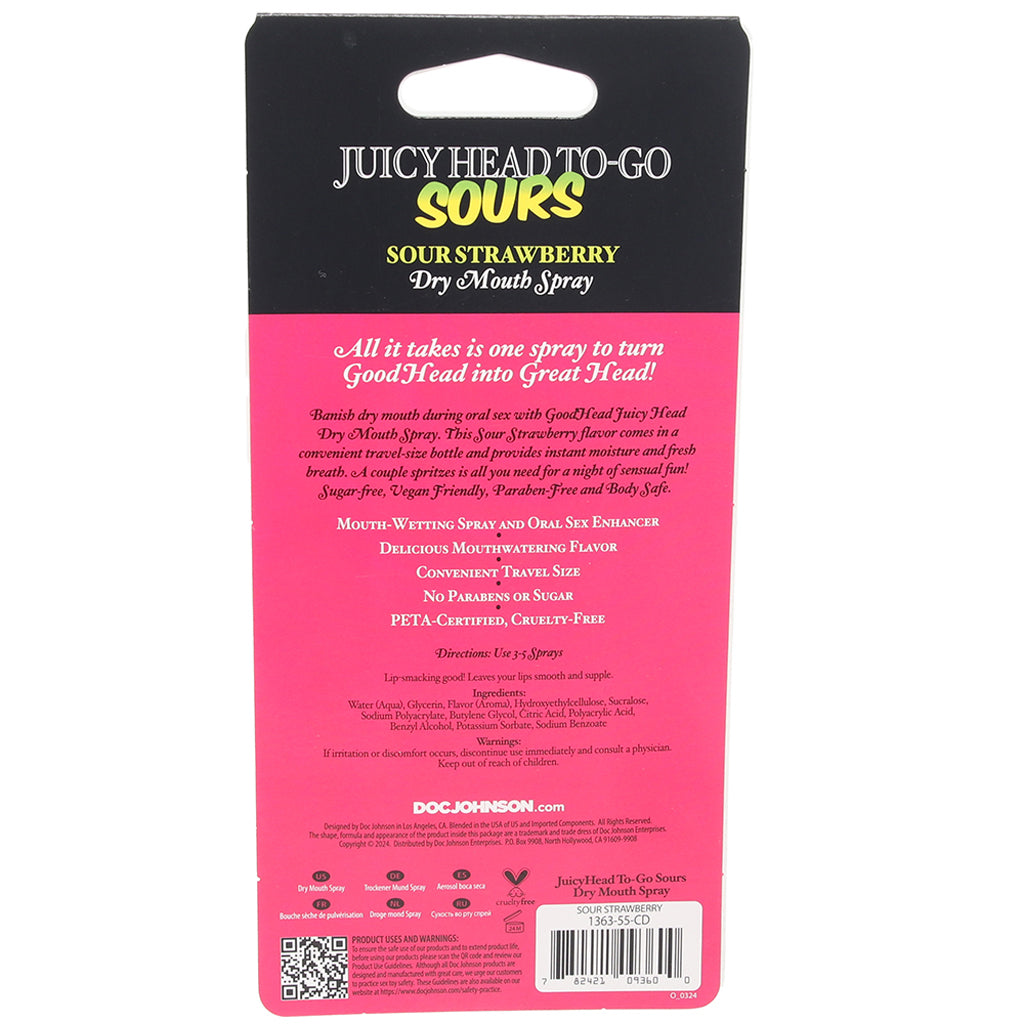 GoodHead Juicy Head Sours Spray To-Go in Strawberry - Tophatter's Adult Sex Toys Online Lubes and Lotions > Flavored Sex Lubes - Tophatter Daily Deals