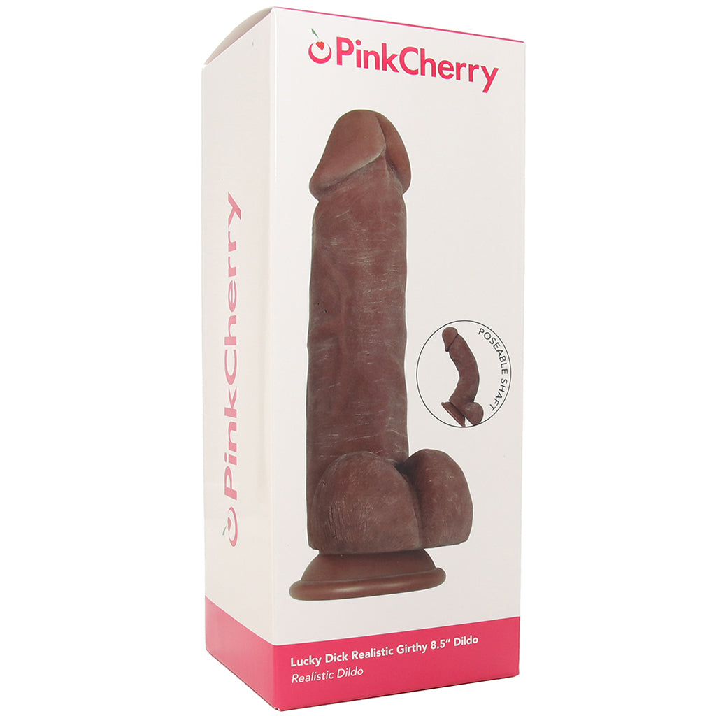 PinkCherry Lucky Dick Real Girthy 8.5 Inch Dildo in Dark Dildo Sex Toys > Realistic Dildos - Tophatter Daily Deals