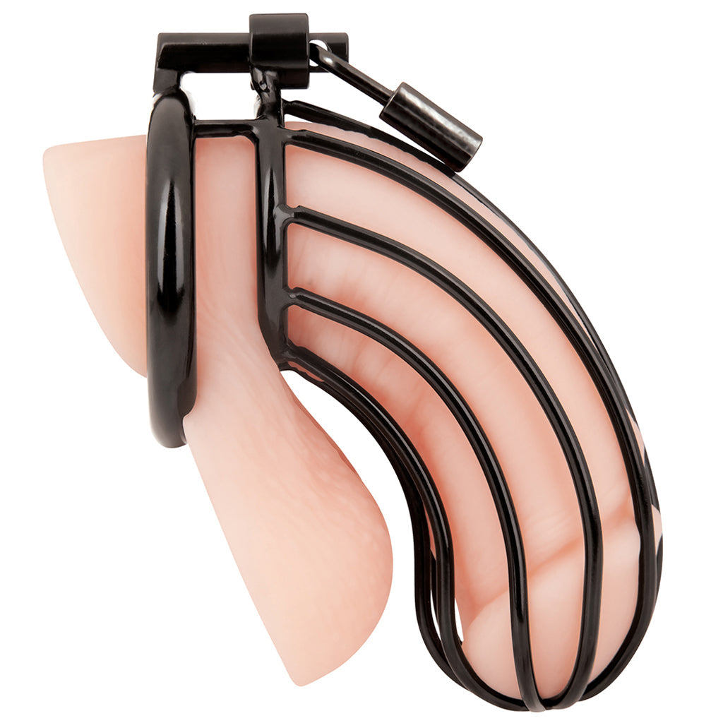 Blue Line Prisoner Cock Cage in Black - Tophatter's Adult Products Bondage and Fetish > Cock and Ball Devices - Tophatter Daily Deals