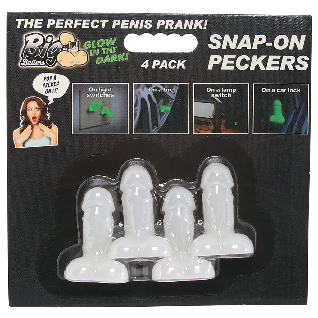 Big Ballers Snap-On Peckers in Glow-In-The-Dark - Tophatter's Adult Sex Toys Online Novelties 'n Parties - Tophatter Daily Deals