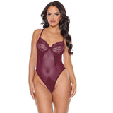 Pink Pussycat Floral Burgundy Lace Teddy Lingerie > Lingerie - Tophatter Daily Deals
