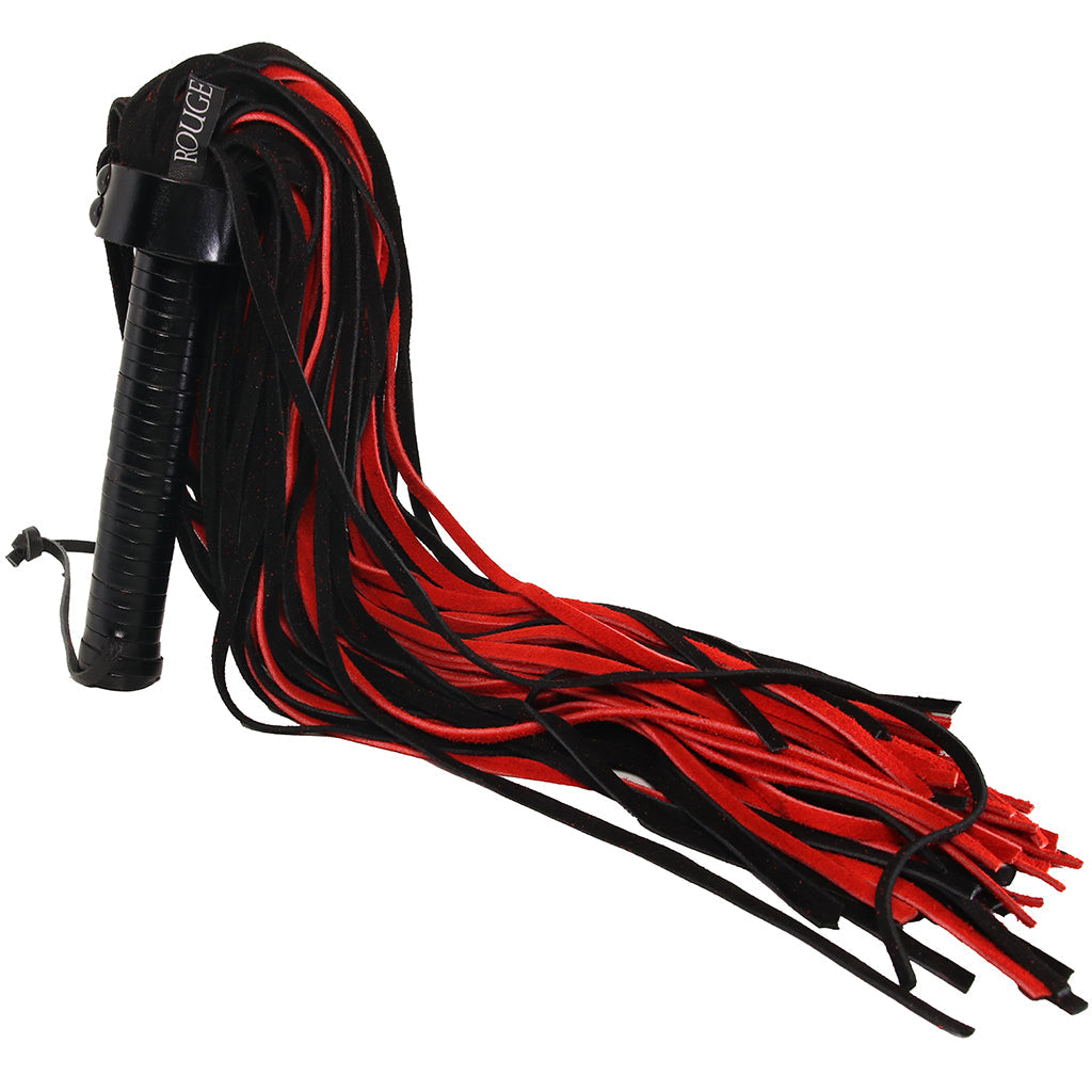Long Suede Flogger in Black & Red Bondage and Fetish > Leather - Tophatter Daily Deals