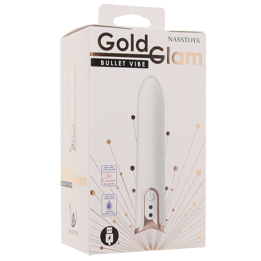 Gold Glam Rechargeable Bullet Vibe Vibrators > Bullet and Egg Vibrators - Tophatter Daily Deals