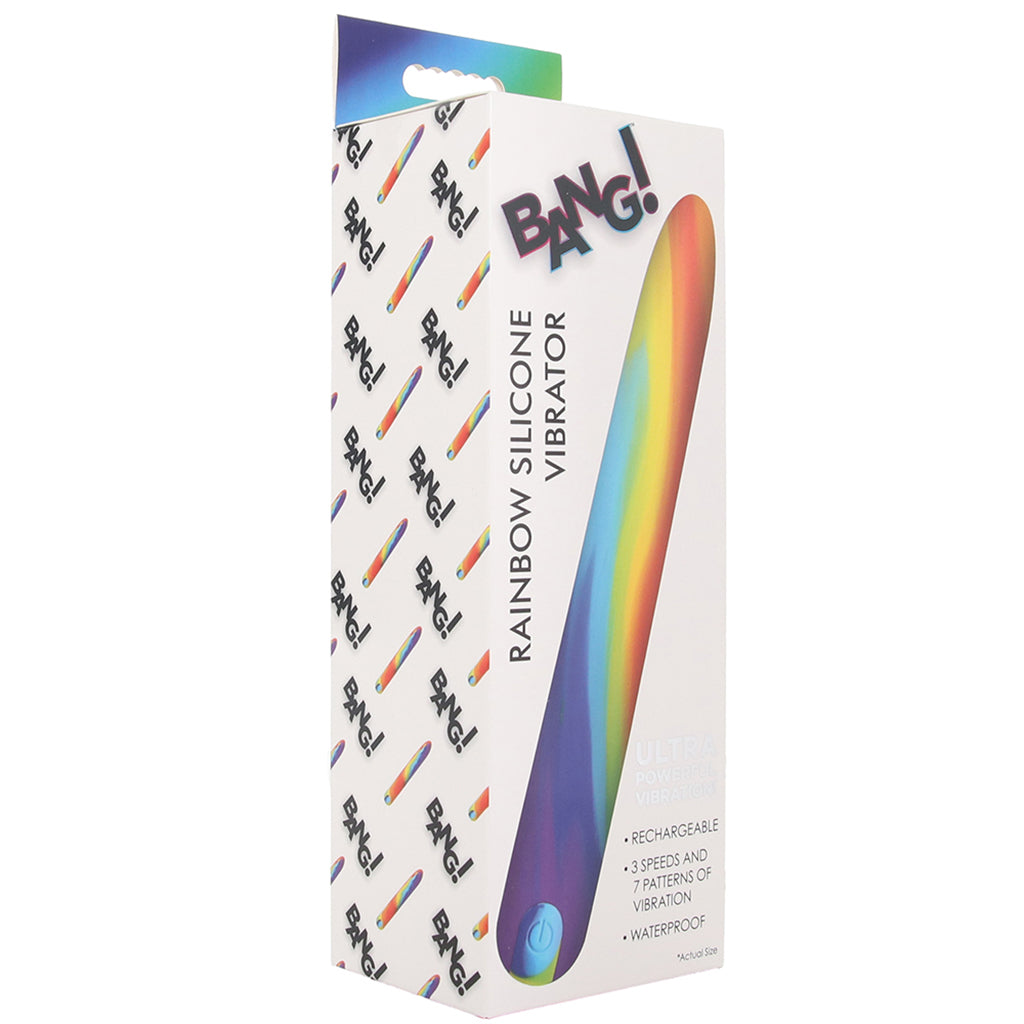 Bang! Rainbow Silicone Slim Vibe - Tophatter's Adult Sex Toys Online Vibrators > Traditional Vibrators - Tophatter Daily Deals