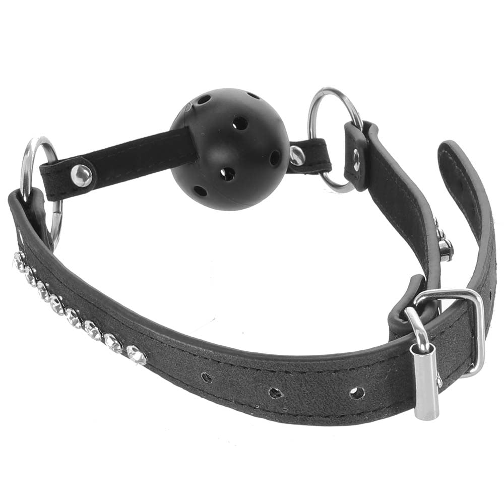 Ouch! Breathable Ball Gag with Diamond Studded Straps Bondage and Fetish > Ball Gags & Mouth Restraints - Tophatter Daily Deals