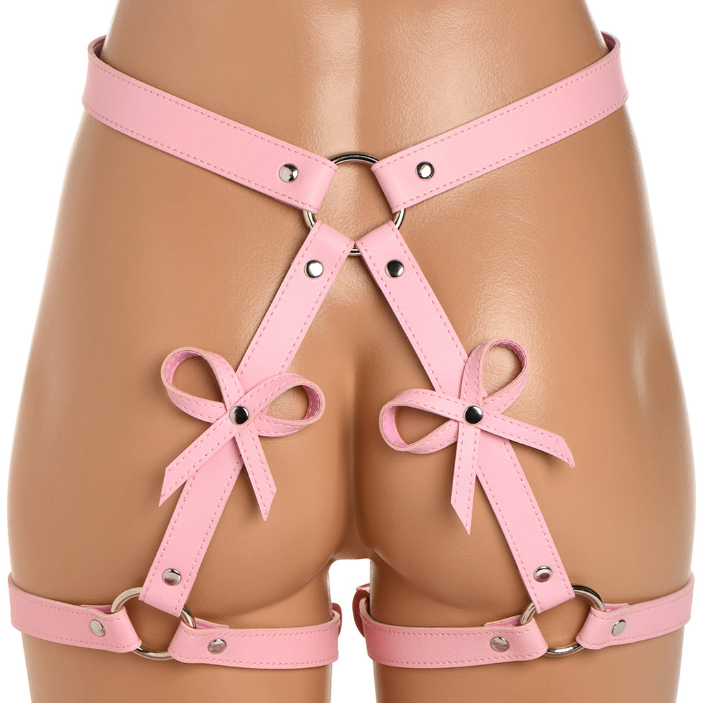 Strict Bondage Harness with Bows OSXL in Pink - Tophatter's Adult Products Bondage and Fetish > Restraints - Tophatter Daily Deals