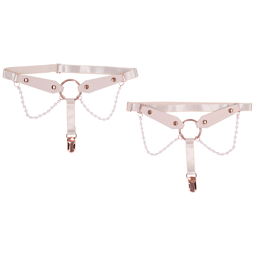 S&M Peaches 'n CreaMe Pearl Garters - Tophatter's Adult Sex Toys Online Bondage and Fetish > Tools & Accessories - Tophatter Daily Deals