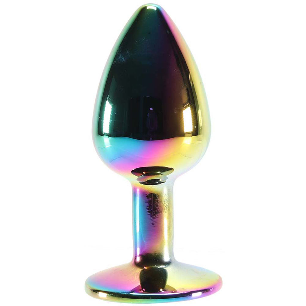 Small Aluminum Plug with Pink Gem in Multicolor - Tophatter's Adult Products Anal Sex Toys > Butt Plugs - Tophatter Daily Deals