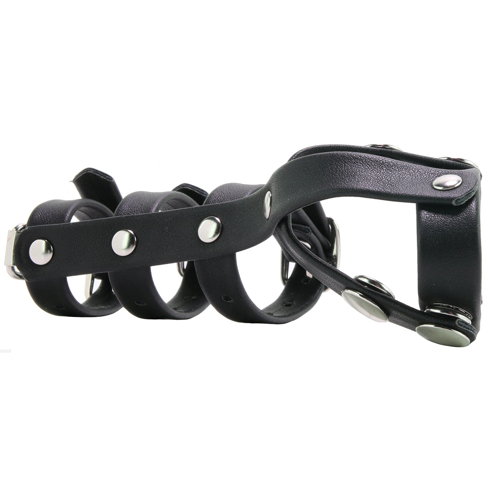 Blue Line Triple Cock and Ball Strap with Leash Lead Bondage and Fetish > Cock and Ball Devices - Tophatter Daily Deals