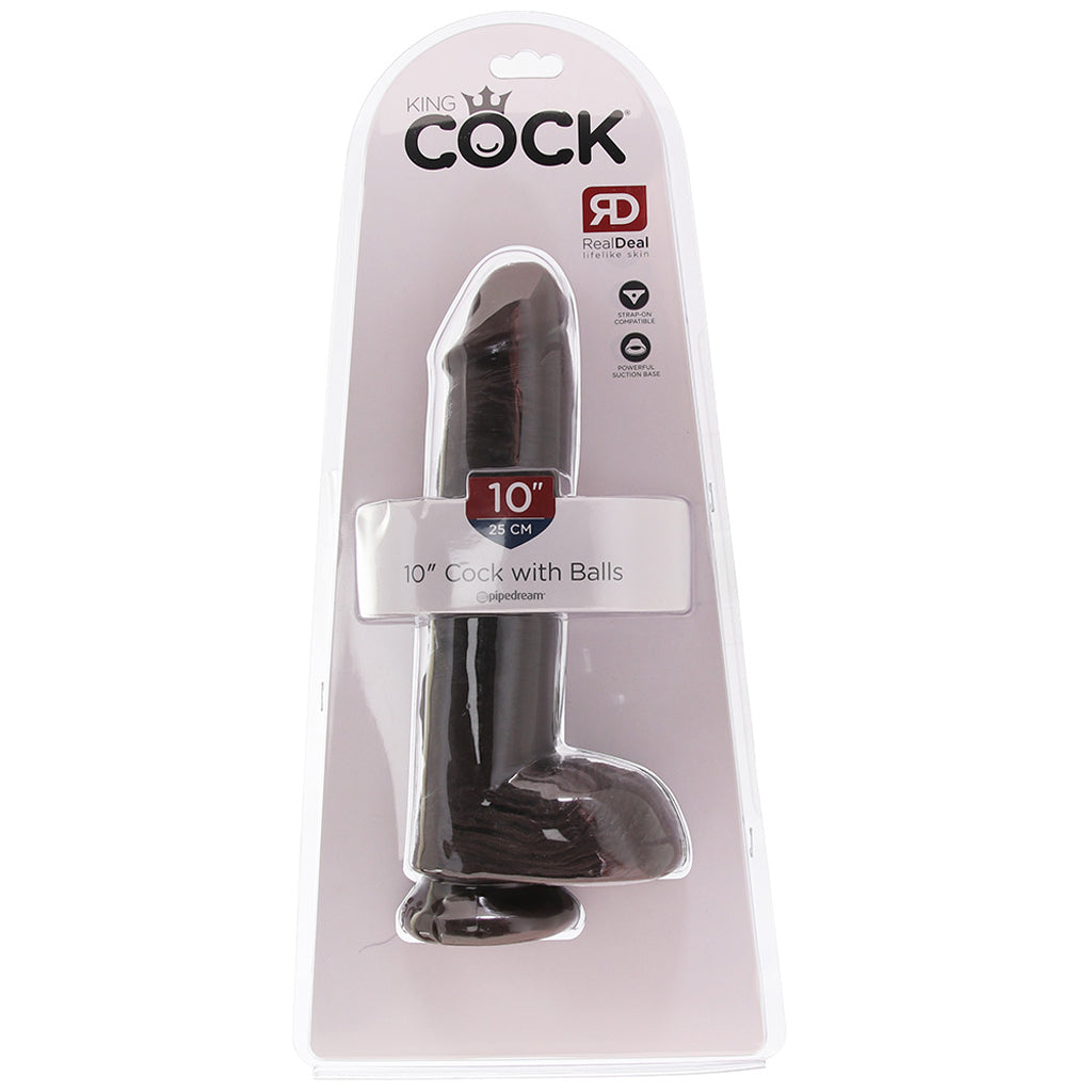 King Cock 10 Inch Cock with Balls in Brown Dildo Sex Toys > Realistic Dildos - Tophatter Daily Deals