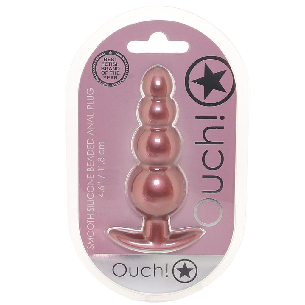 Ouch! Smooth Silicone Beaded Butt Plug in Rose Gold - Tophatter's Adult Sex Toys Online Anal Sex Toys > Butt Plugs - Tophatter Daily Deals