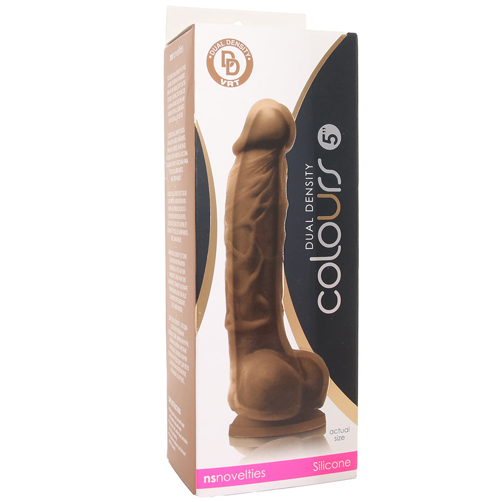 Colours 5 Inch Dual Density Silicone Dildo in Brown - Tophatter's Adult Products Dildo Sex Toys > Realistic Dildos - Tophatter Daily Deals