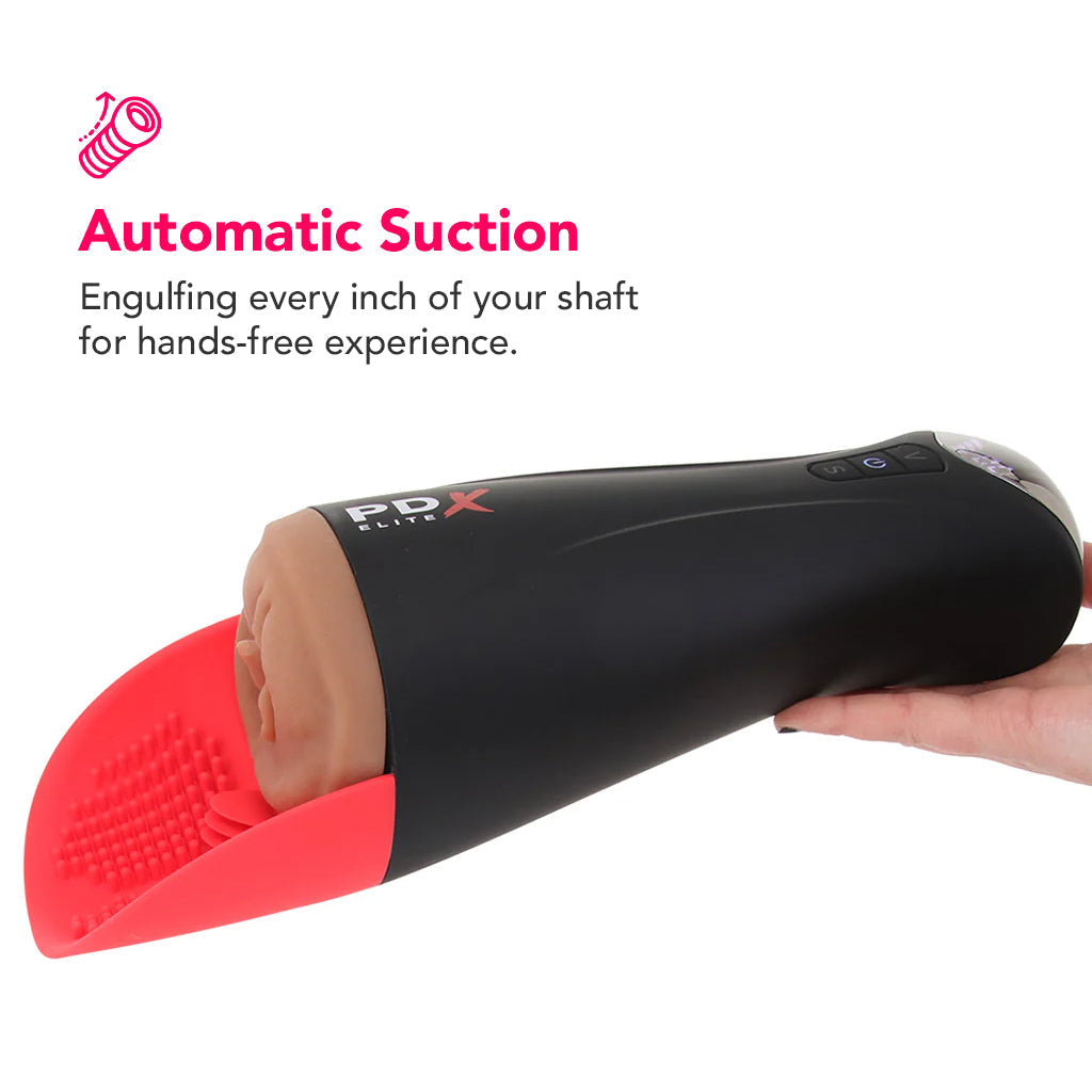 PDX Elite Fap-O-Matic Pro XL Suction Stroker in Brown - Tophatter's Adult Sex Toys Online Male Masturbators > Auto Strokers - Tophatter Daily Deals