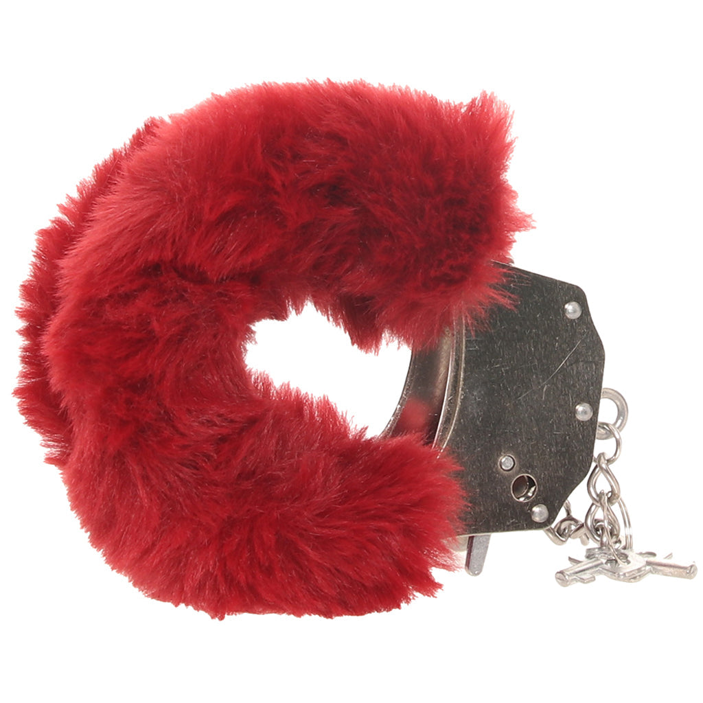 Ouch! Heavy Duty Fluffy Cuffs in Burgundy Bondage and Fetish > Wrist and Ankle Cuffs - Tophatter Daily Deals