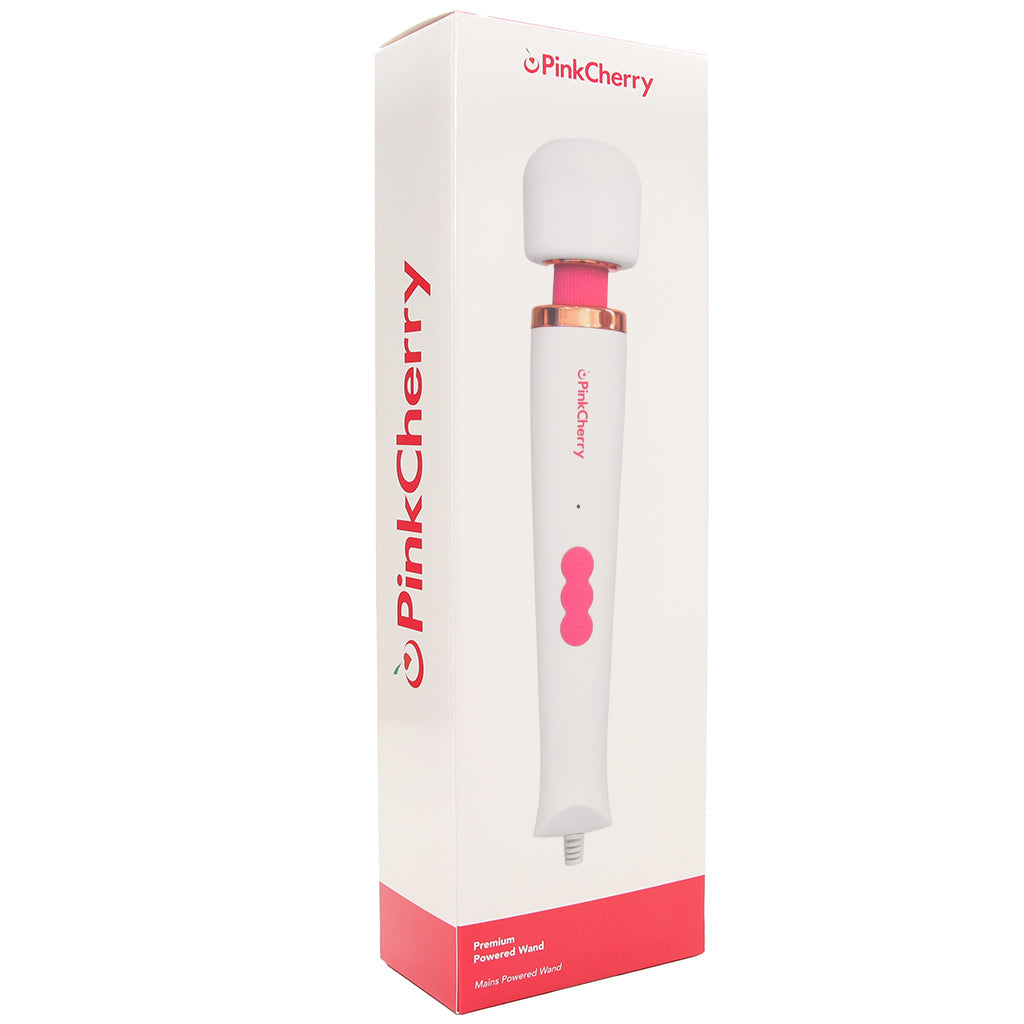 PinkCherry Premium Powered Wand in White Vibrators > Wands - Tophatter Daily Deals