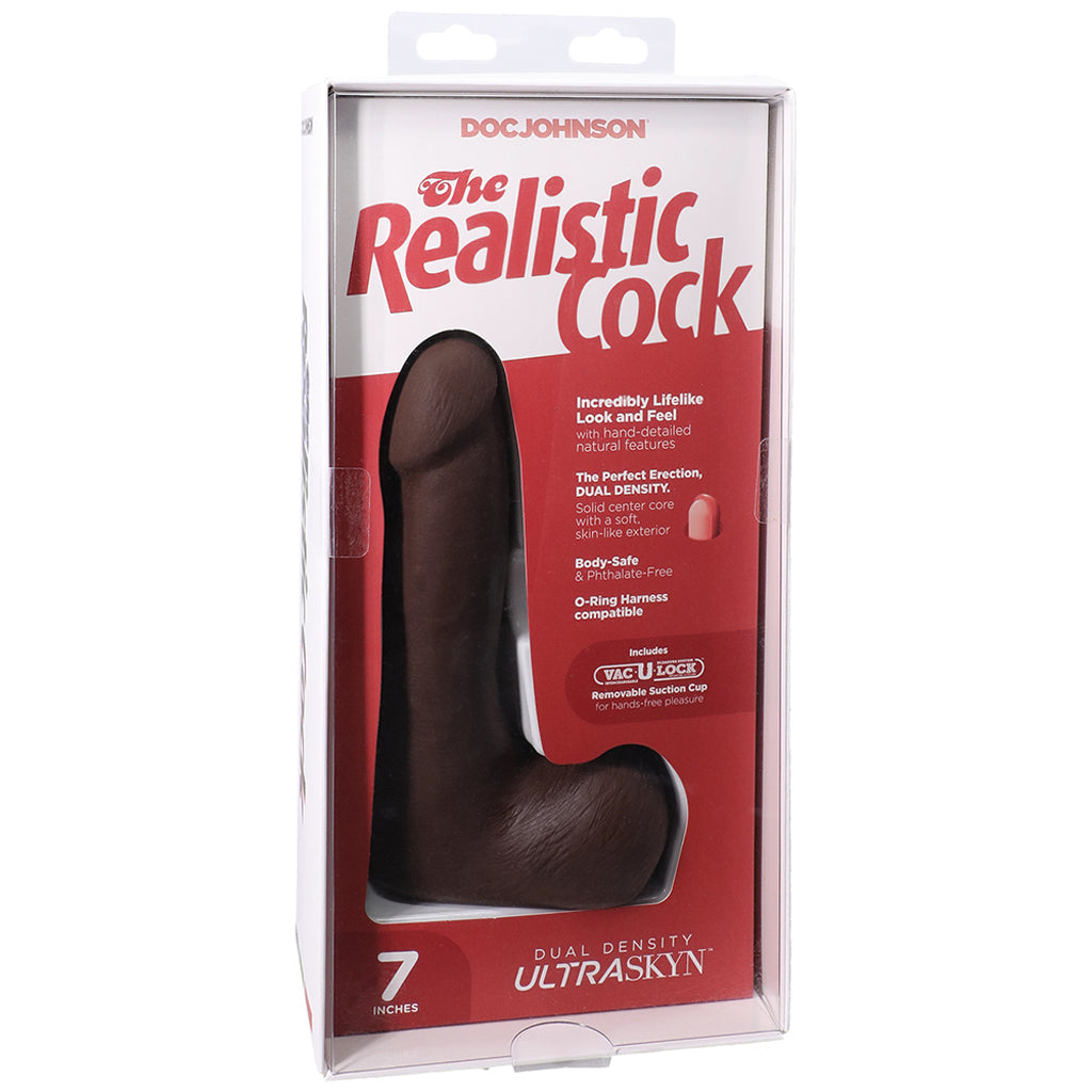 The Realistic 7 Inch Cock with Balls in Chocolate - Tophatter's Adult Sex Toys Online Dildo Sex Toys > Realistic Dildos - Tophatter Daily Deals