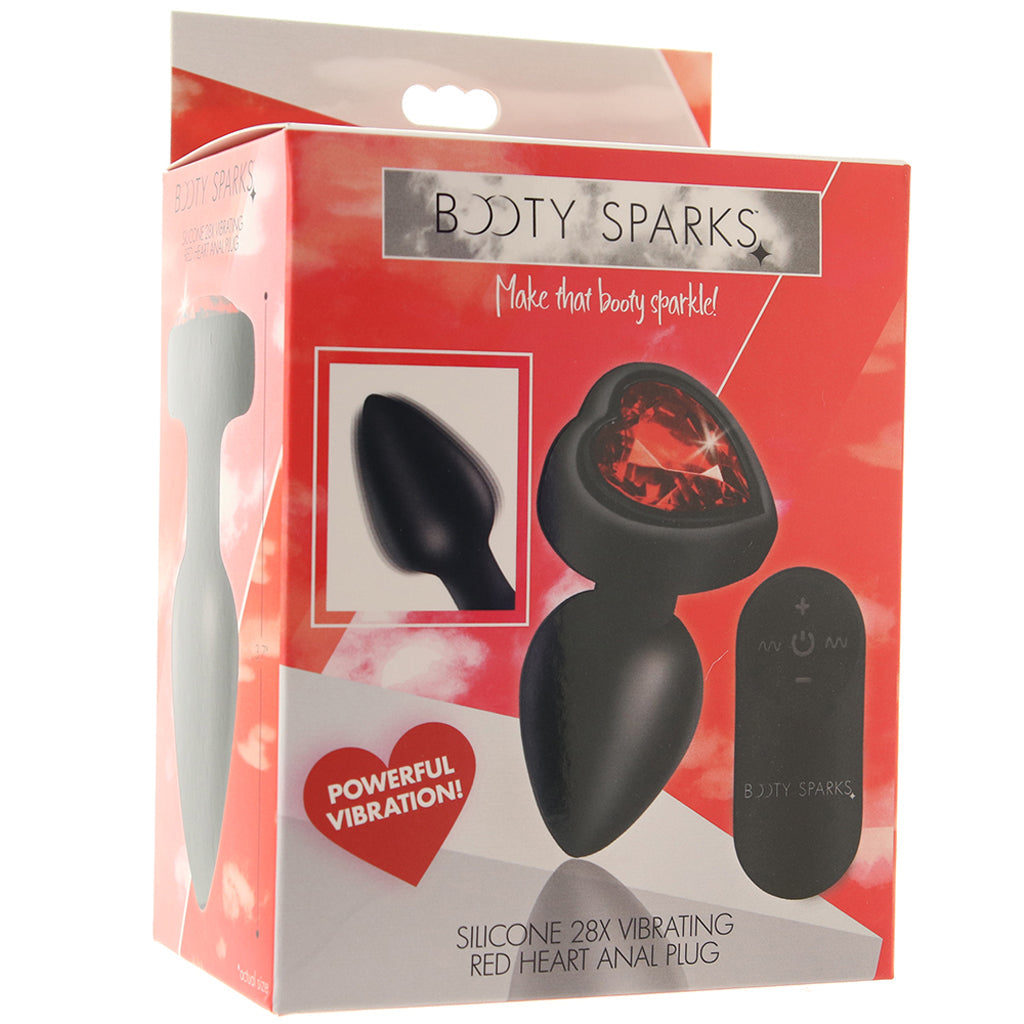 Booty Sparks Red Heart Gem Vibrating Anal Plug in Small Anal Sex Toys > Butt Plugs - Tophatter Daily Deals