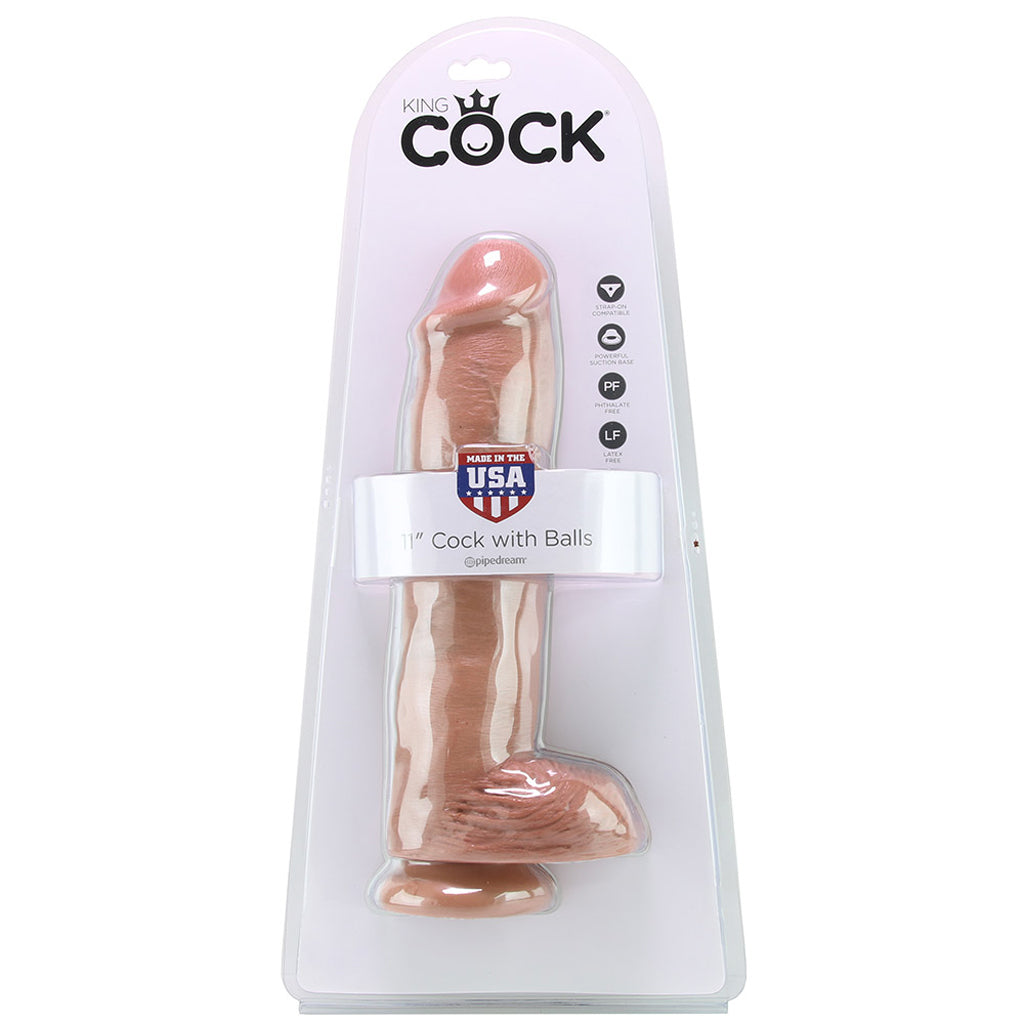 King Cock 11 Inch Cock with Balls in Tan Dildo Sex Toys > Large Dildos - Tophatter Daily Deals