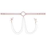 S&M Peaches 'n CreaMe Collar with Nipple Clamps - Tophatter's Adult Products Bondage and Fetish > Nipple Stimulators & Clamps - Tophatter Daily Deals