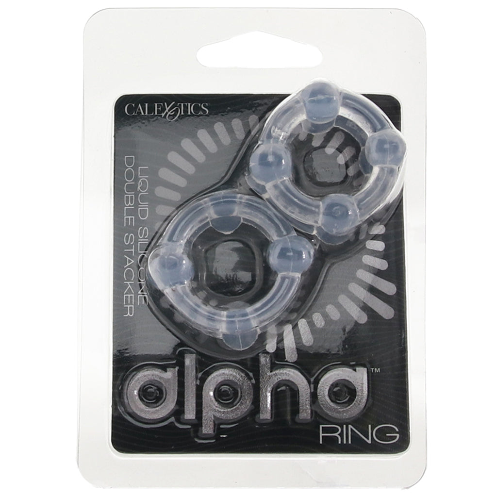 Alpha Liquid Silicone Double Stacker Rings - Tophatter's Adult Sex Toys Online Cock Rings - Tophatter Daily Deals