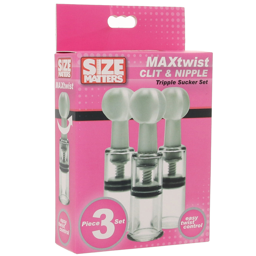 Size Matters MaxTwist Clit & Nipple Sucker Set in White - Tophatter's Vibrator Deals Online Bondage and Fetish > Nipple Stimulators & Clamps - Tophatter Daily Deals