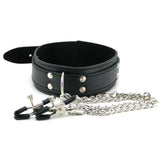 Collar with Nipple Clamps - Tophatter's Adult Products Bondage and Fetish > Nipple Stimulators & Clamps - Tophatter Daily Deals