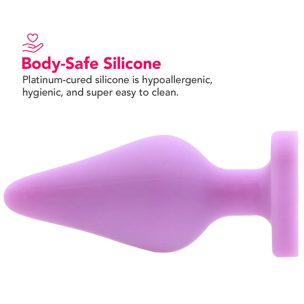 Candy Hearts F**k Me Medium Butt Plug in Purple Anal Sex Toys > Butt Plugs - Tophatter Daily Deals