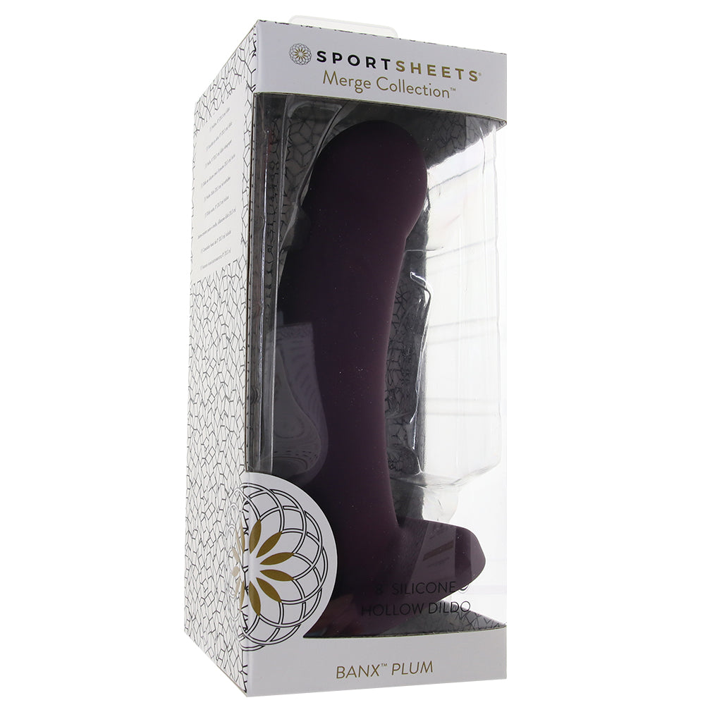 Banx 8 Inch Hollow Silicone Dildo in Plum - Tophatter's Vibrator Deals Online Dildo Sex Toys > G-Spot Dildos - Tophatter Daily Deals