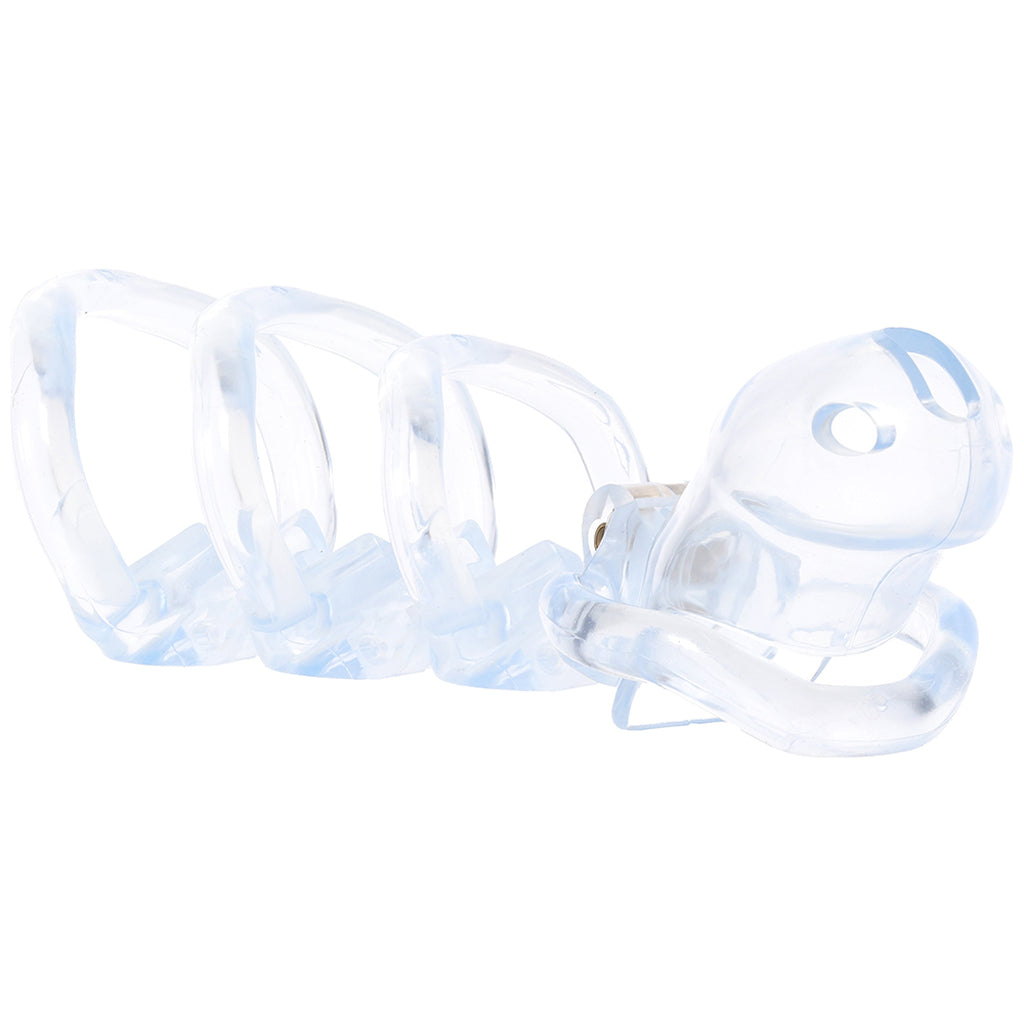 Lockmaster 3.5 Inch Side Lock Resin Cock Cage in Clear Bondage and Fetish > Cock and Ball Devices - Tophatter Daily Deals