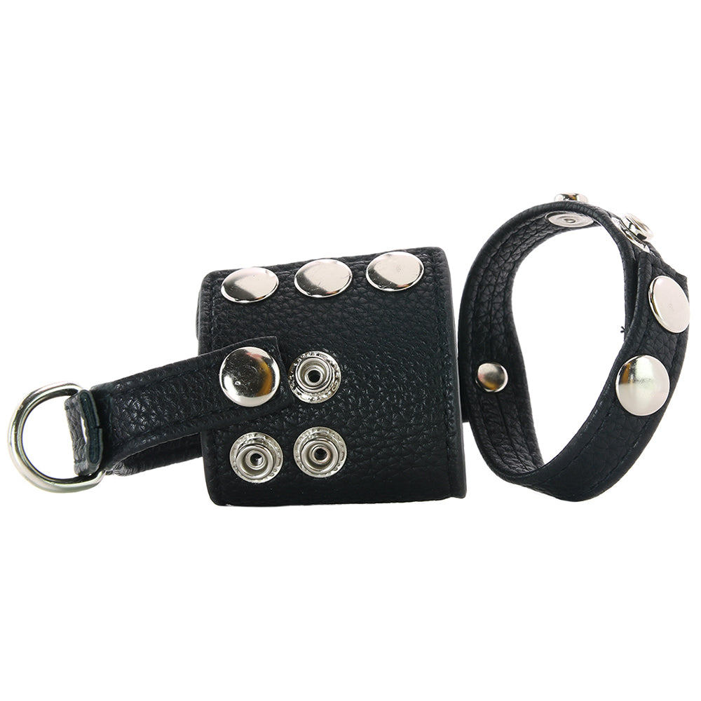 Blue Line Cock Ring with 2 Inch Ball Stretcher & Weight Rin Bondage and Fetish > Cock and Ball Devices - Tophatter Daily Deals