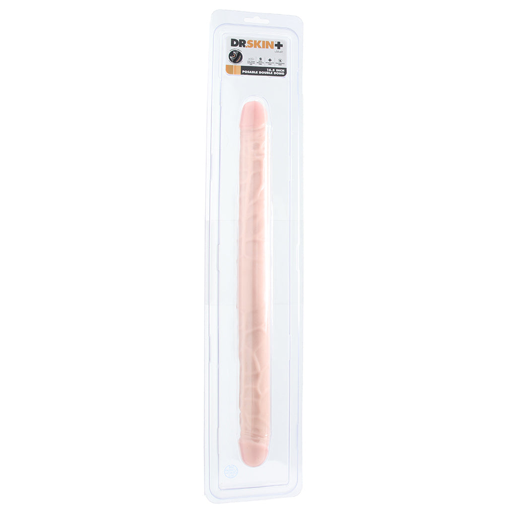 Dr. Skin+ 16.5 Inch Posable Silicone Double Dildo Dildo Sex Toys > Double Ended Dildos - Tophatter Daily Deals