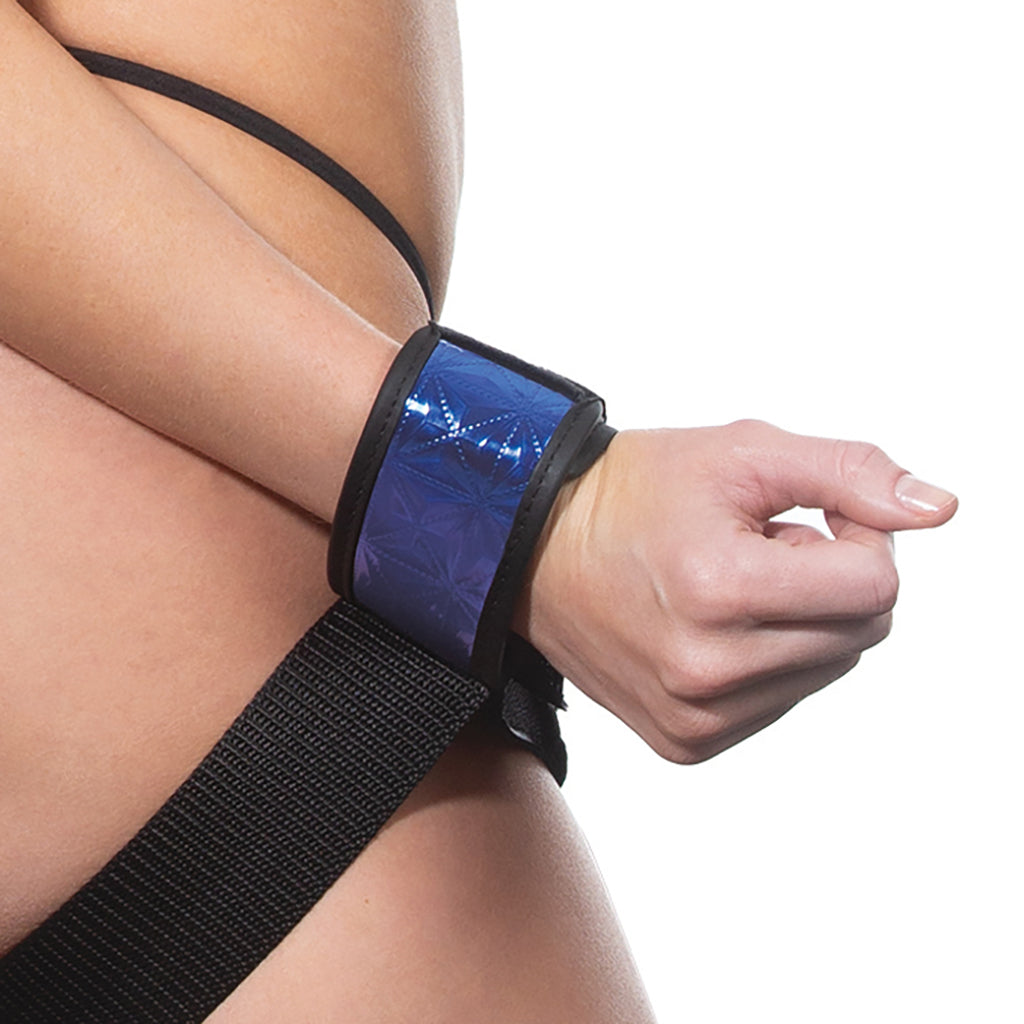WhipSmart Diamond Wrist To Thigh Cuffs in Blue Bondage and Fetish > Wrist and Ankle Cuffs - Tophatter Daily Deals