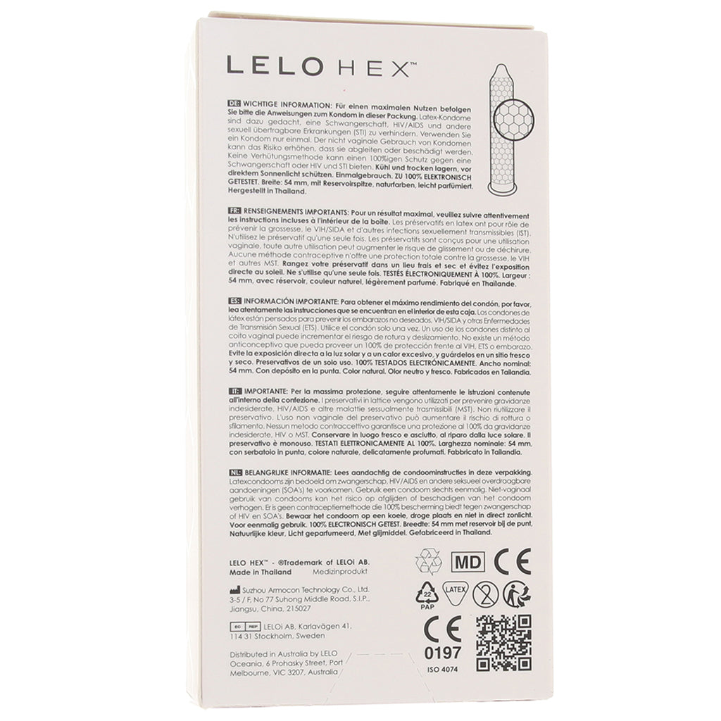 Lelo Hex Original Condoms 12-Pack - Tophatter's Adult Products Condoms - Tophatter Daily Deals