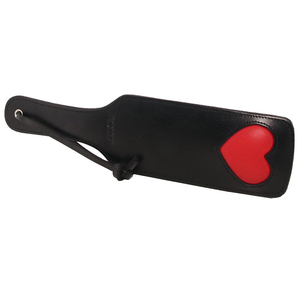 Black Leather Red Heart Paddle Bondage and Fetish > Whips and Crops - Tophatter Daily Deals