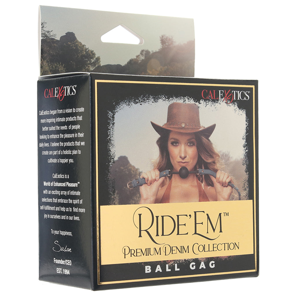 Ride 'Em Denim Ball Gag Bondage and Fetish > Ball Gags & Mouth Restraints - Tophatter Daily Deals