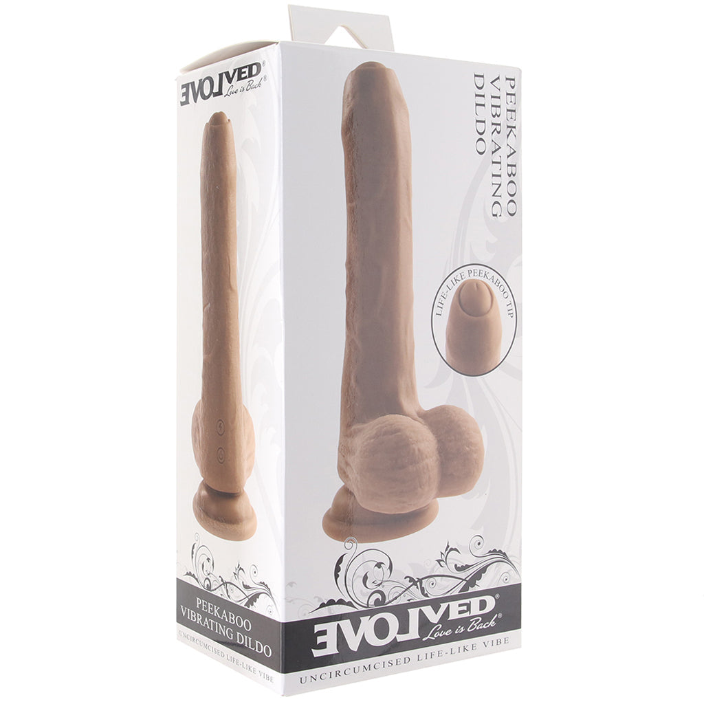 Peek A Boo 8 Inch Vibrating Dildo in Dark Vibrators > Realistic Vibrator Dildos - Tophatter Daily Deals