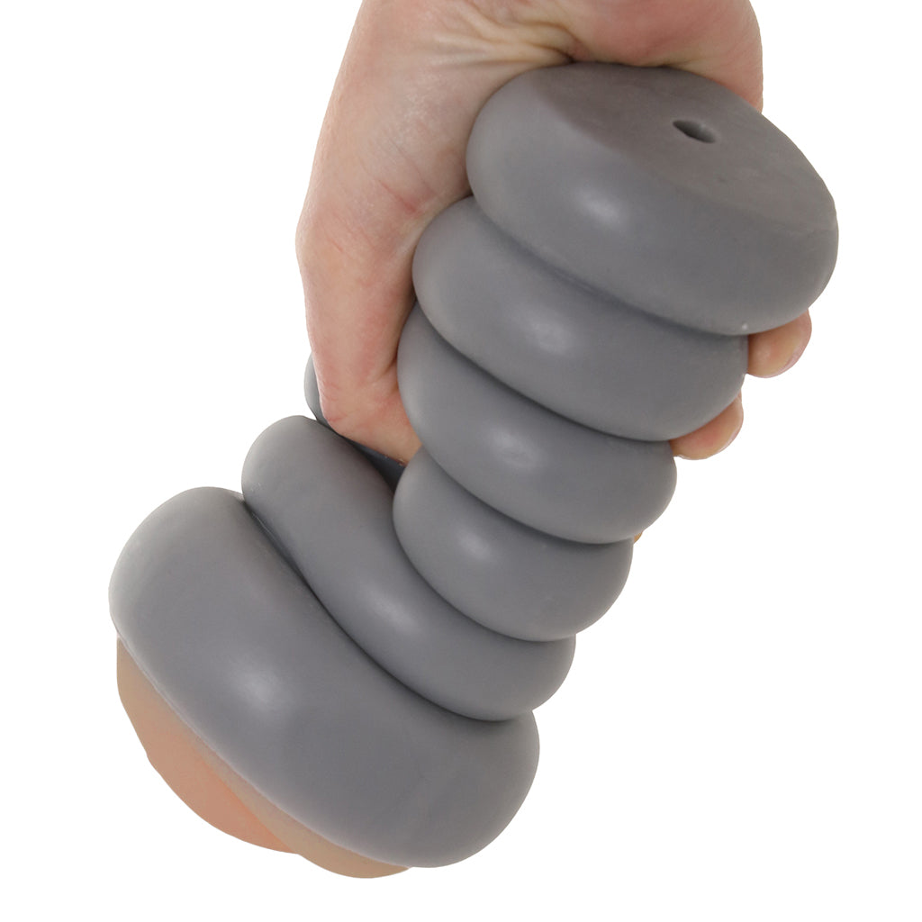Ribbed Gripper Tight Pussy Stroker in Brown Male Masturbators > Pocket Strokers - Tophatter Daily Deals